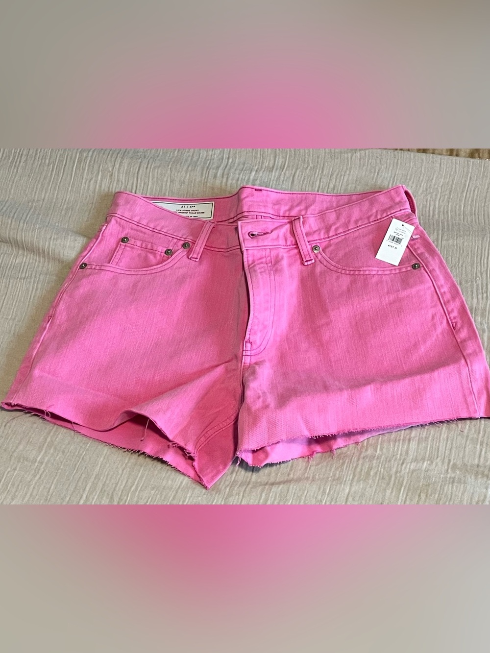 GAP Bright Pink Low Rise Denim Shorts